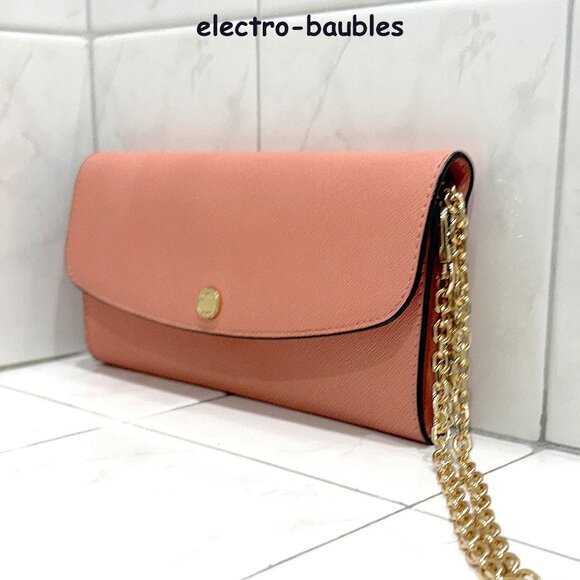 Michael Kors Jet Set Travel Large Saffiano Leather Zip Wallet / Wristlet Pink - Picture 12 of 13